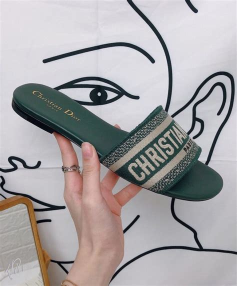 christian dior slides green